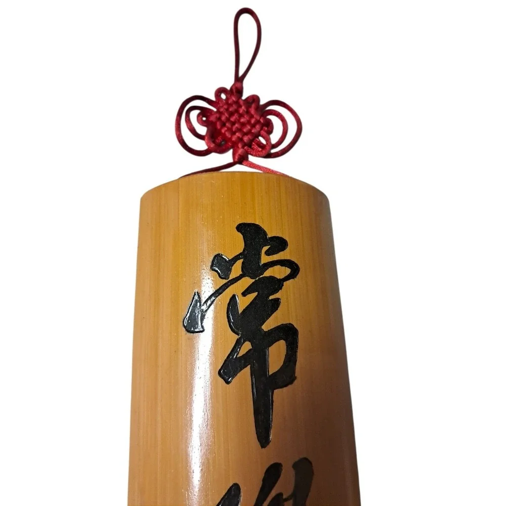 Chinese Bamboo & Red Rope Calligraphy‎ Hanging Wall Art
